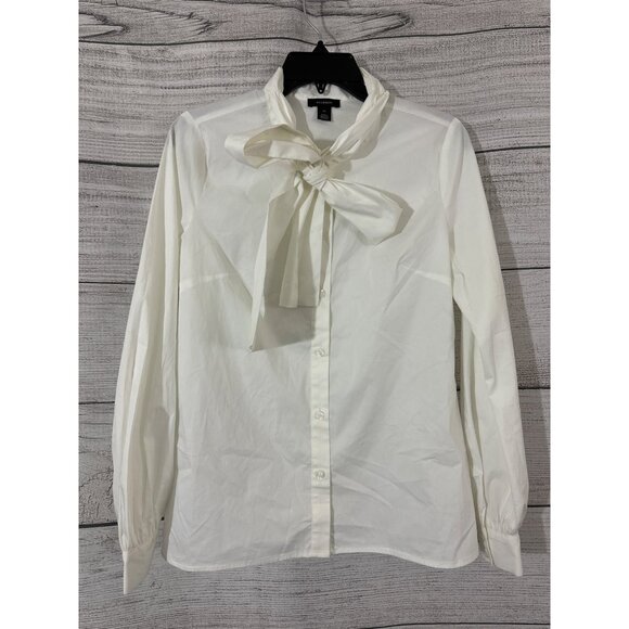 Halogen Long Sleeve Button-Up Blouse With Bow Tie Neck Size XS - Picture 1 of 2
